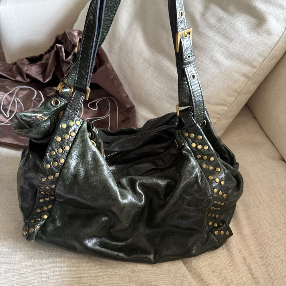 Studded Leather Shoulder Bag